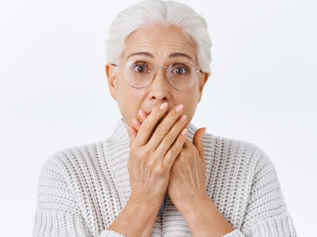 woman terrified